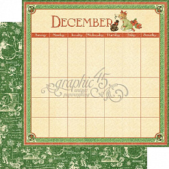Набор бумаги 30х30 см "Children's Hour. Calendar Pad", 24 листа (Graphic 45)