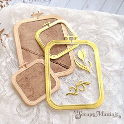 Нож "Пяльцы. Прямоугольные с крокусом", 6,1х8,5 см (ScrapMania)