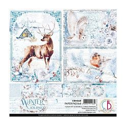 Набор бумаги 20х20 см "Winter Journey, 12 листов (Ciao bella)
