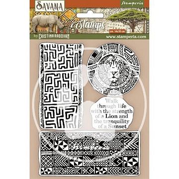 Резиновый штамп "Savana. Etnical borders", 5,5х12,5 см (Stamperia)