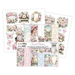 Набор бумаги 20х20 см "Sweet peonies", 12 листов (ScrapBoys)