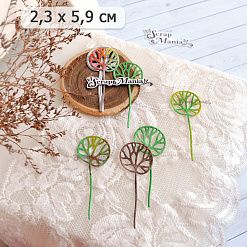 Нож "Длинные растения. Лист круглый на ножке", 2,3х5,9 см (ScrapMania)