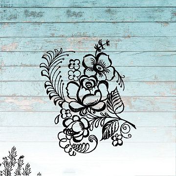 Штамп "Узор с цветами", 5,5х6,5 см (Креатив)