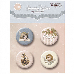 Набор фишек "Shabby Winter 2", 4 шт (Скрапмир)