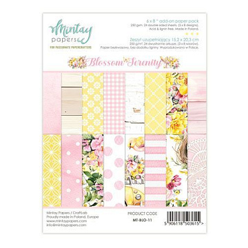 Набор бумаги 15х20 см "Blossom Serenity", 24 листа (Mintay)