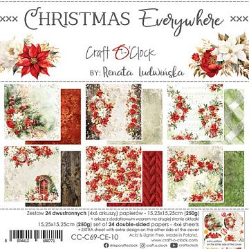 Набор бумаги 15х15 см "Christmas everywhere", 24 листа (CraftO'clock)