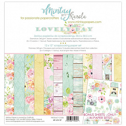 Набор бумаги 30х30 см "Lovely day", 12 листов (Mintay)