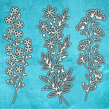 Чипборд "Полевые цветы 3", 4,5х14 см (CraftStory)