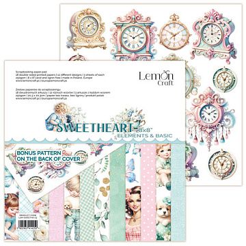 Набор бумаги 20х20 см "Sweetheart. Для вырезания", 18 листов (Lemon Craft)