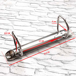 D-образный кольцевой механизм, 2 кольца, внутренний диаметр 30 мм, длина 12,3 см, цвет серебро