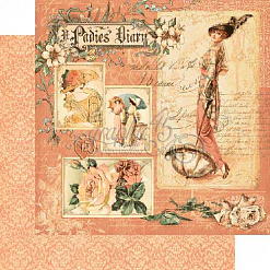 Набор бумаги 30х30 см "Ladies diary. Дневник леди", 24 листа (Graphic 45)