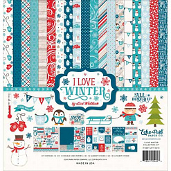 Набор бумаги 30х30 см "I love winter. Любимая зима", 14 листов (Echo Park)