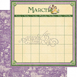 Набор бумаги 30х30 см "Children's Hour. Calendar Pad", 24 листа (Graphic 45)