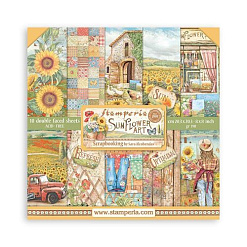 Набор бумаги 20х20 см "Sunflower art", 10 листов (Stamperia)