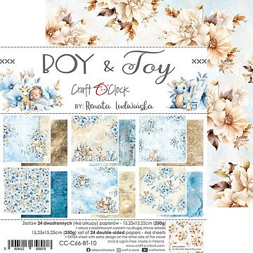 Набор бумаги 15х15 см "Boy & Toy", 24 листа (CraftO'clock)