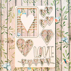 Набор украшений из чипборда "Love is..." (MonaDesign)
