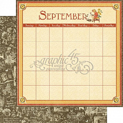 Набор бумаги 30х30 см "Children's Hour. Calendar Pad", 24 листа (Graphic 45)