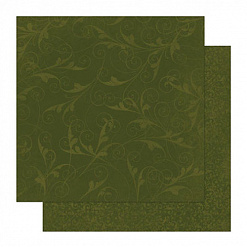 Бумага "Doubledot Flourish. Olive" (BoBunny)