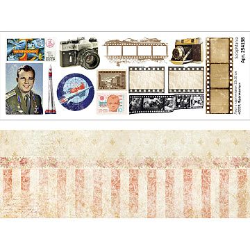 Лист с картинками 10х30 см "СССР. Фрагменты" (ScrapMania)