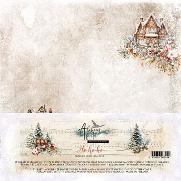 Набор бумаги 15х15 см "Ho Ho Ho", 24 листа (Alchemy of Art)