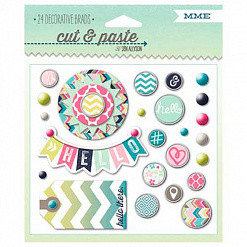 Набор брадсов "Cut & Paste. Hello", 24 шт (My Mind's Eye)