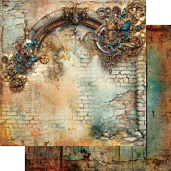 Набор бумаги 30х30 см "Steampunk Time", 6 листов (Alchemy of Art)