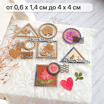 Нож "Цветочные марки", 4х4 см (ScrapMania)