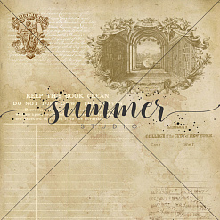 Набор бумаги 20х20 см "Vintage Library", 16 листов (Summer Studio)