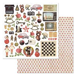 Набор бумаги 30,5х30,5 см "СССР", 12 листов (ScrapMania)