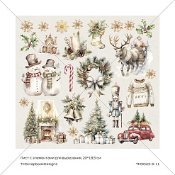 Бумага 20х18,5 см "Зима-время чудес. Лист для вырезания" (ScrapbookDesigns)