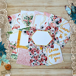 Набор карточек "Роскошный фламинго", 16 шт (ScrapMania)