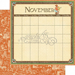 Набор бумаги 30х30 см "Children's Hour. Calendar Pad", 24 листа (Graphic 45)