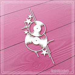 Чипборд "Виниловые пластинки со звездами", 3,7х8,7 см (СкрапМагия)