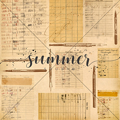 Набор бумаги 20х20 см "Vintage Library", 16 листов (Summer Studio)
