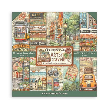 Набор бумаги 30х30 см "Art of travelling", 10 листов (Stamperia)