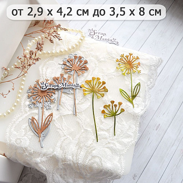 Нож "Длинные растения. Веточки-шарики", 3,5х8 см (ScrapMania)