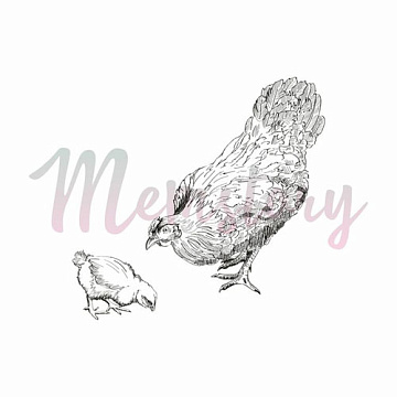 Штамп "Курица с цыпленком", 5,1х4,9 см (Memstory)