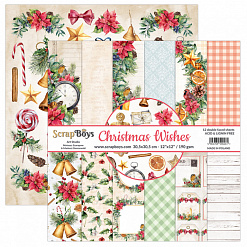 Набор бумаги 30х30 см "Christmas wishes", 12 листов (ScrapBoys)