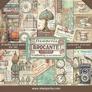 Набор бумаги 30х30 см "Brocante Antiques", 10 листов (Stamperia)