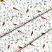Отрез ткани 79х50 см "Птички в колокольчиках" (Cotton)