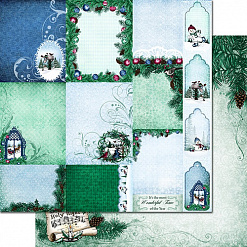 Набор бумаги 30х30 см "Snow kissed", 24 листа (Heartfelt Creations)