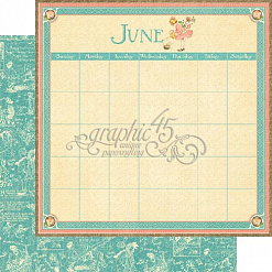 Набор бумаги 30х30 см "Children's Hour. Calendar Pad", 24 листа (Graphic 45)