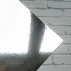 Дизайнерская бумага 20х20 см Splendorlux Mirror Argento Зеркальный картон