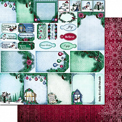 Набор бумаги 30х30 см "Snow kissed", 24 листа (Heartfelt Creations)