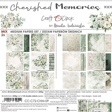 Набор бумаги 20х20 см "Cherished memories. Mix", 24 листа (CraftO'clock)