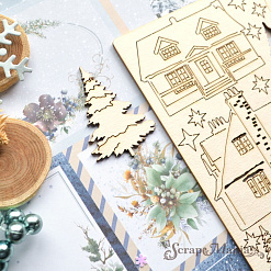 Чипборд "Дачный Новый Год. Домики", 12х15 см (ScrapMania)