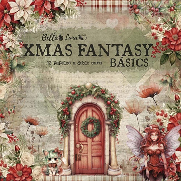 Набор бумаги 20х20 см "Xmas fantasy basicos", 12 листов (BellaLuna)