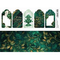 Лист с картинками 10х30 см "Малахитовый цветок. Ярлыки" (ScrapMania)