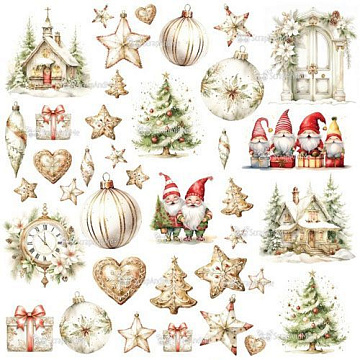 Бумага 30х30 "Rustic Christmas. Christmas 22" (ScrapAndMe)