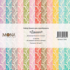 Набор бумаги 30х30 см "Дамаск", 12 листов (MonaDesign)